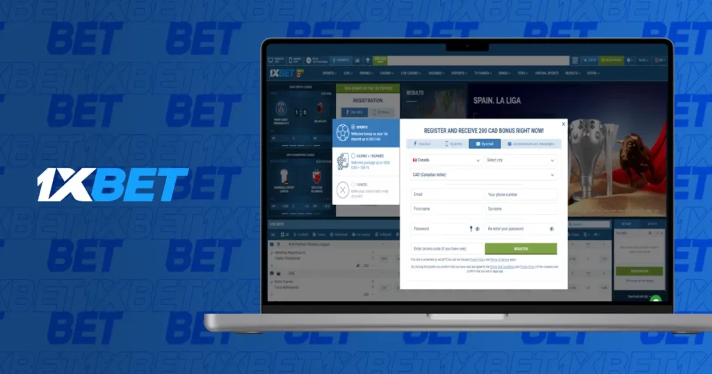 Registration for betting on sports at 1xBet Cambodia