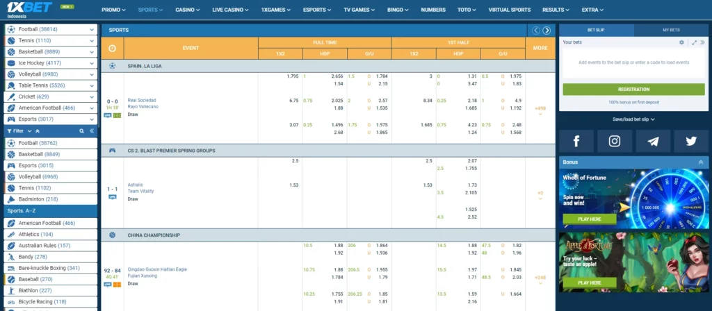 Bet types at 1xBet Cambodia