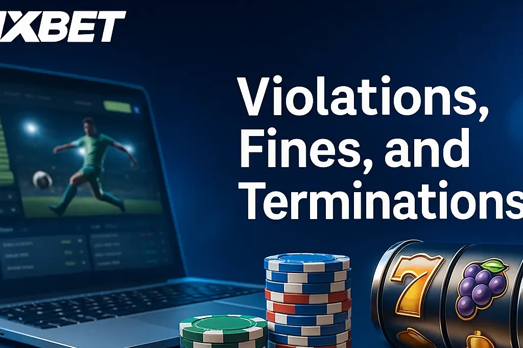 1xBet Violations, Fines, and Terminations